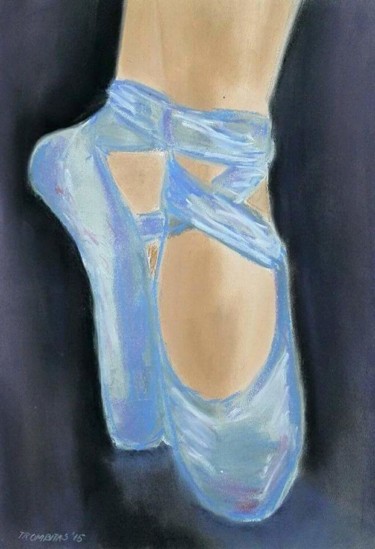 Painting titled "Tulle" by Aniko Trombitasne Varju, Original Artwork, Pastel