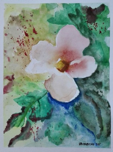 Painting titled "Rain" by Aniko Trombitasne Varju, Original Artwork, Watercolor