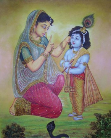 Painting titled "Mother's Advice" by Anil Das, Original Artwork
