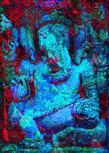 Painting titled "Lord Ganesha" by Anil Kumar, Original Artwork, Acrylic Mounted on Wood Stretcher frame