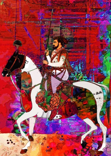 Painting titled "Mughal Splendor" by Anil Kumar, Original Artwork, Acrylic Mounted on Wood Stretcher frame