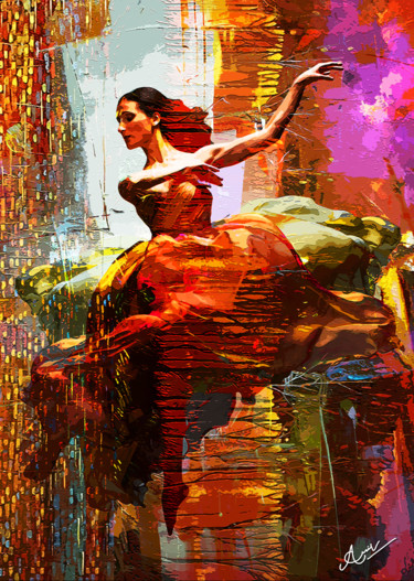Painting titled "Prima Ballerina" by Anil Kumar, Original Artwork, Acrylic Mounted on Wood Stretcher frame