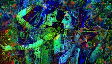Painting titled "Ethereal love" by Anil Kumar, Original Artwork, Acrylic Mounted on Wood Stretcher frame