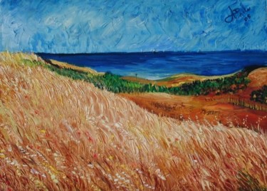 Painting titled "Paesaggio marino" by Anila Dekovelli Ciccone, Original Artwork, Oil