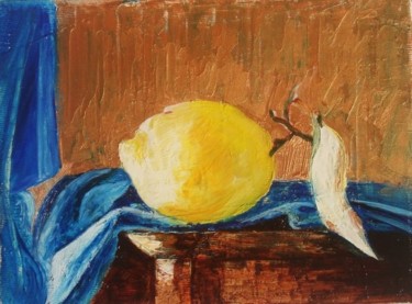 Картина под названием "Still life with lem…" - Anila Dekovelli Ciccone, Подлинное произведение искусства, Масло