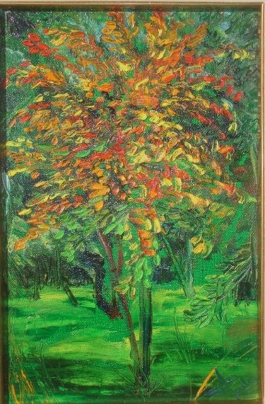Ζωγραφική με τίτλο "albero" από Anila Dekovelli Ciccone, Αυθεντικά έργα τέχνης, Λάδι
