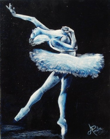 "Ballerina" başlıklı Tablo Anila Dekovelli Ciccone tarafından, Orijinal sanat, Petrol artwork_cat. üzerine monte edilmiş