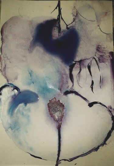 Картина под названием "Subconscious Love" - Anima E Mela, Подлинное произведение искусства, Чернила