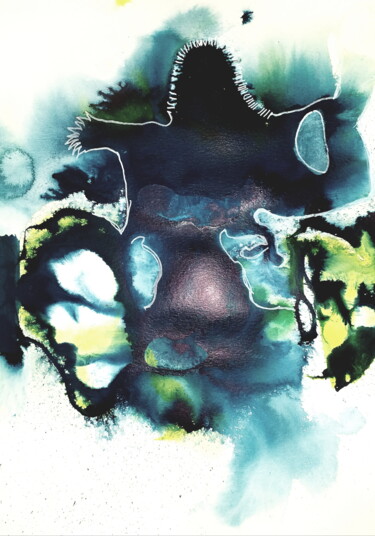 Картина под названием "Living Ocean" - Anima E Mela, Подлинное произведение искусства, Чернила