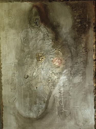 Painting titled "The Omen / Le Présa…" by Anima E Mela, Original Artwork, Acrylic Mounted on Wood Stretcher frame