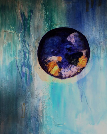 Painting titled "Living Earth" by Anima E Mela, Original Artwork, Acrylic Mounted on Wood Panel
