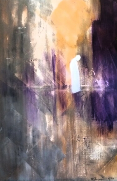 Картина под названием "THE LIGHT THINKER" - Anima E Mela, Подлинное произведение искусства, Акрил Установлен на Деревянная р…