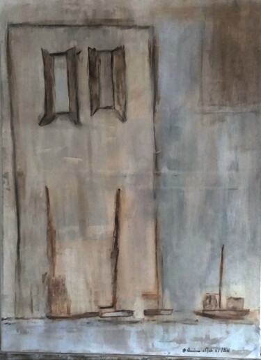 Картина под названием "Early Morning on th…" - Anima E Mela, Подлинное произведение искусства, Акрил Установлен на Деревянна…