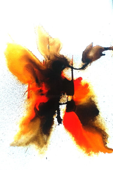 Peinture intitulée "Kolibri" par Anima E Mela, Œuvre d'art originale, Encre