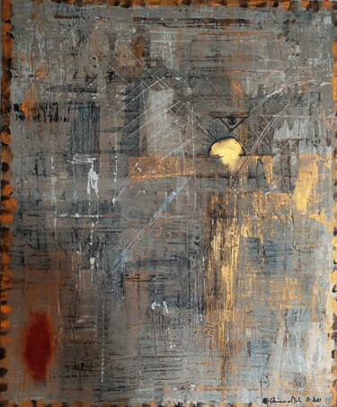 Ζωγραφική με τίτλο ""Hurt Earth"" από Anima E Mela, Αυθεντικά έργα τέχνης, Ακρυλικό Τοποθετήθηκε στο Ξύλινο φορείο σκελετό