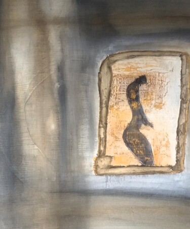 Schilderij getiteld "Blue Woman" door Anima E Mela, Origineel Kunstwerk, Acryl Gemonteerd op Frame voor houten brancard