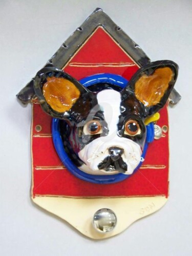 Sculpture titled "Boston Terrier Leas…" by Suzanne Noll, Original Artwork, Other