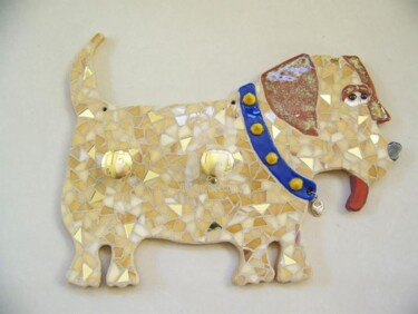 Sculpture titled "Mosaic Tan & Gold L…" by Suzanne Noll, Original Artwork, Other