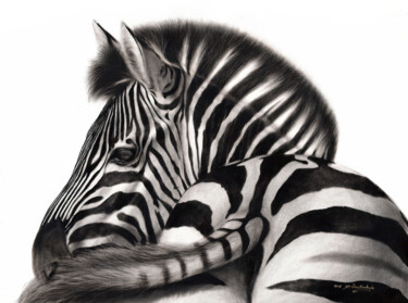 Malarstwo zatytułowany „Zebra painting” autorstwa Danguole Serstinskaja, Oryginalna praca, Olej