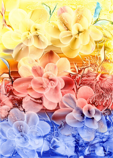 Картина под названием "Flowers VI" - Danguole Serstinskaja, Подлинное произведение искусства, Гуашь