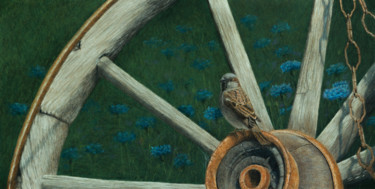 Drawing titled "House sparrow" by Mikhail Vedernikov, Original Artwork, Pastel