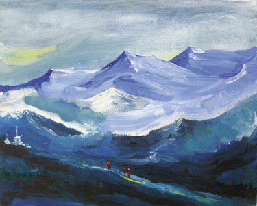 Painting titled "Mountains & Chortai…" by Animesh Roy, Original Artwork