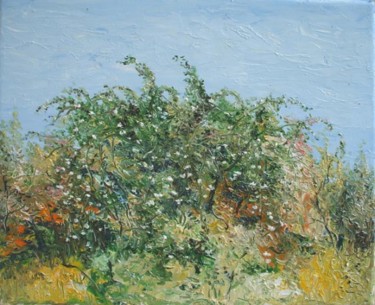 Painting titled "Rose Bush" by Animesh Roy, Original Artwork