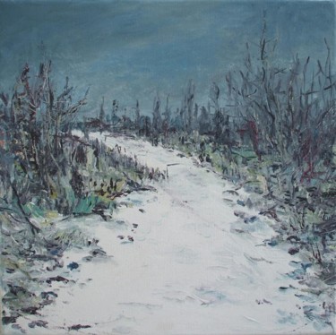 Painting titled "Winter Twilight" by Animesh Roy, Original Artwork, Oil