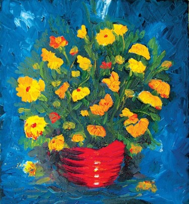 Painting titled "Marigold" by Animesh Roy, Original Artwork