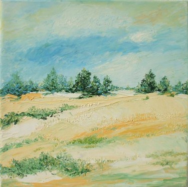 Painting titled "Landscape" by Animesh Roy, Original Artwork, Oil