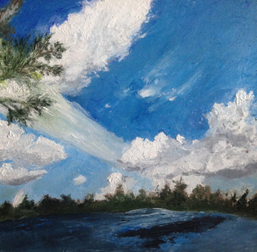 Картина под названием "Облака" - Янина Чуприна, Подлинное произведение искусства, Масло