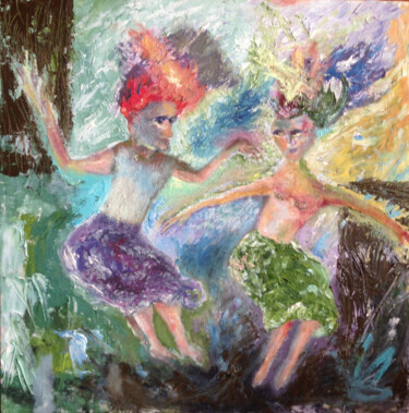 Painting titled "DANCE1" by Ianina Chuprina, Original Artwork, Oil
