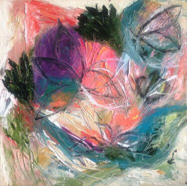 Peinture intitulée "Цветочная Абстракция" par Ianina Chuprina, Œuvre d'art originale, Huile