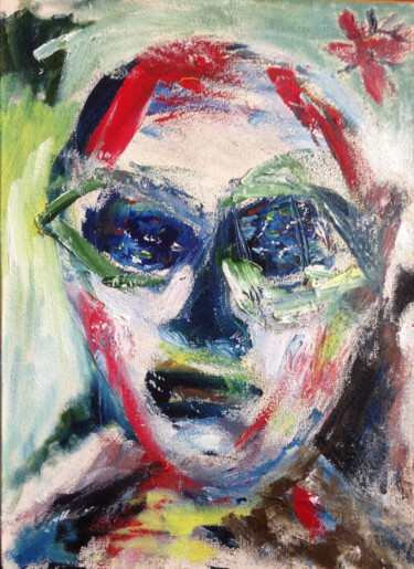 Картина под названием "Странный мужик" - Янина Чуприна, Подлинное произведение искусства, Масло