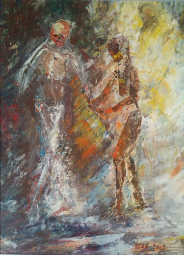 Painting titled "Where are you going?" by Ani Petrosyan, Original Artwork, Oil