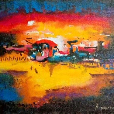 Painting titled "Landscape III" by Anirban Seth, Original Artwork, Acrylic