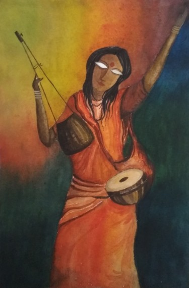 Painting titled "PAGOLINI" by Anirban Naskar, Original Artwork, Watercolor