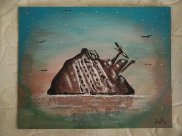 Pittura intitolato "L'épave" da Anis El Kamel, Opera d'arte originale, Acrilico
