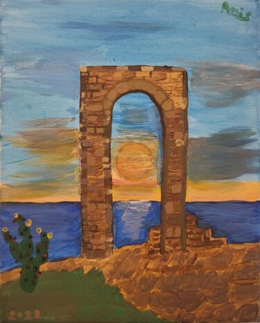 Painting titled "Sunrise at the door" by Anis Mabrouk, Original Artwork, Acrylic