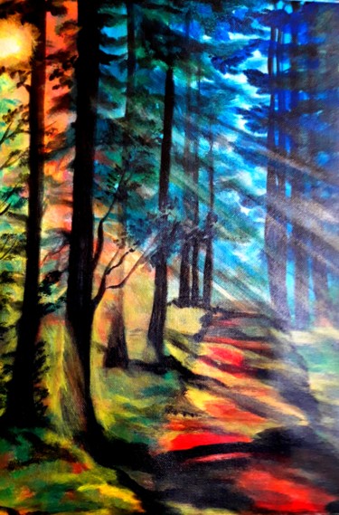 Painting titled "Lights and shadows" by Anisia Grigor, Original Artwork, Acrylic