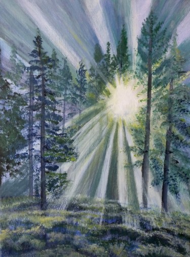 Painting titled "Divine light" by Anisia Grigor, Original Artwork, Acrylic