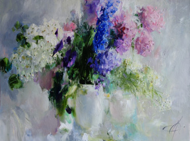 Картина под названием "I love flowers. Del…" - Galina Anisimova, Подлинное произведение искусства, Масло Установлен на Дерев…