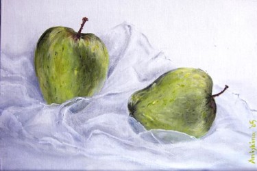 Painting titled "Apples" by Elena Aniskina, Original Artwork, Oil