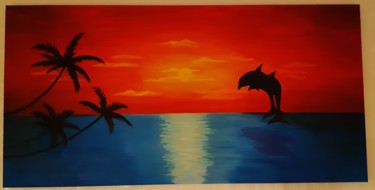 Pintura intitulada "Sonnenuntergang" por Anisoara Cornovanu, Obras de arte originais, Óleo