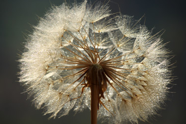 Photographie intitulée "Bright dandelion" par Sonja, Œuvre d'art originale, Photographie numérique