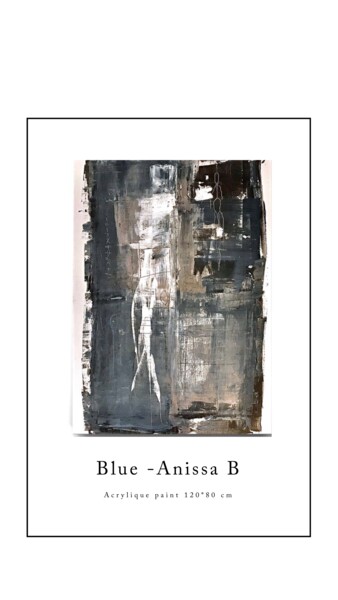 Painting titled "Blue" by Anissa B, Original Artwork, Acrylic Mounted on Wood Stretcher frame