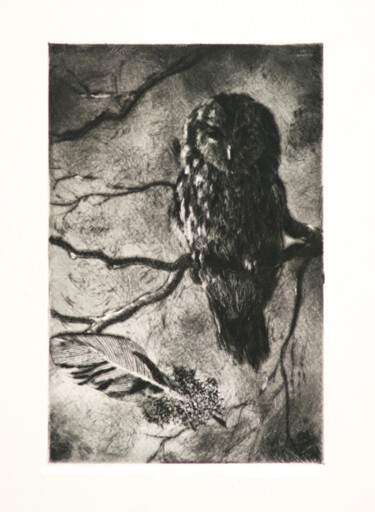 Incisioni, stampe intitolato "A l'approche de la…" da Anita Baud, Opera d'arte originale, incisione
