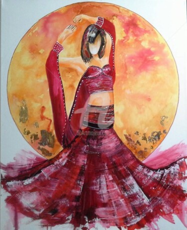 Peinture intitulée "la danseuse orienta…" par Anita Boche, Œuvre d'art originale, Acrylique
