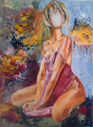 Painting titled "Amina tourbillonne" by Anita Boche, Original Artwork, Acrylic