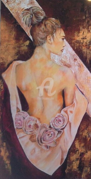 Peinture intitulée "La Belle Rose" par Anita Boche, Œuvre d'art originale, Acrylique